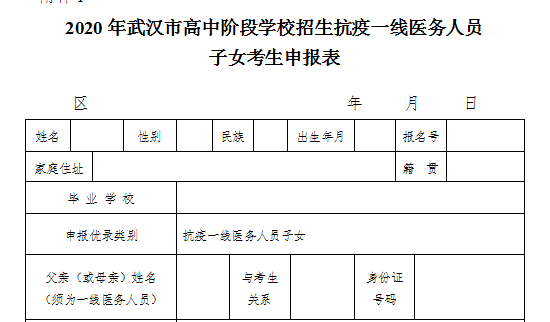 关于报送2020年疫情防控一线医务人员子女优录材料的通知